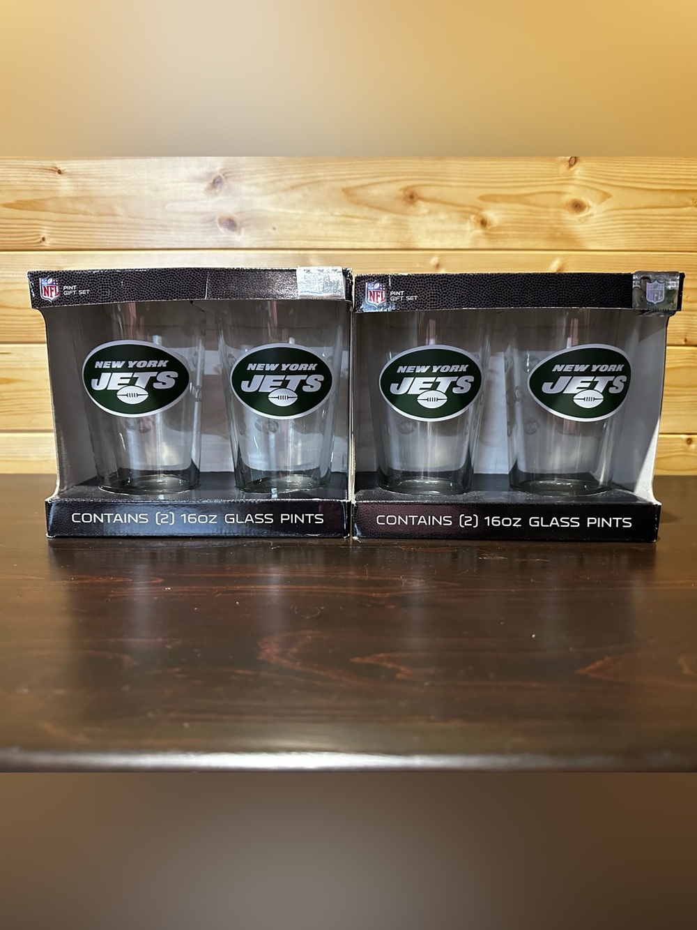 BNWT New York Jets NFL Game day 16 oz pint glasses